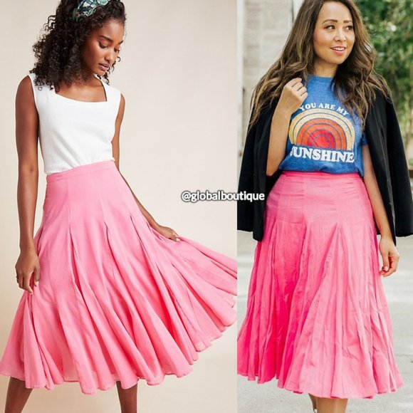 NWT, Anthropologie Tiered Flounced Ruffled Midi Skirt - Picture 12 of 15